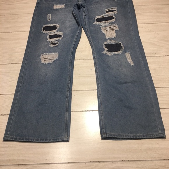 Agile Jeans Straight Denim Men's Size 42/32  5-Pocket Faded Distressed - Picture 2 of 9